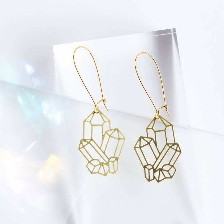 A Tea Leaf Jewelry - Wholesale Dangle Earrings - Crystal Cluster Earrings