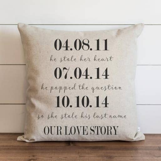 Our Love Story Pillow Cover for wholesale by Porter Lane Home