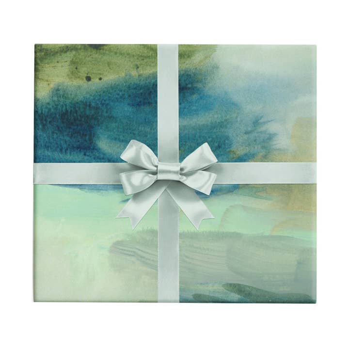 Green Abstract "Wind Break" Wrapping Paper Sheet for wholesale by REVEL & Co.
