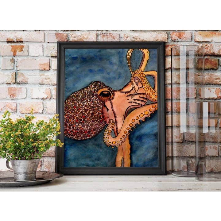 „Tentakler“ Akvarel Maleri: Art Print for engroshandel hos PinkPolish Design