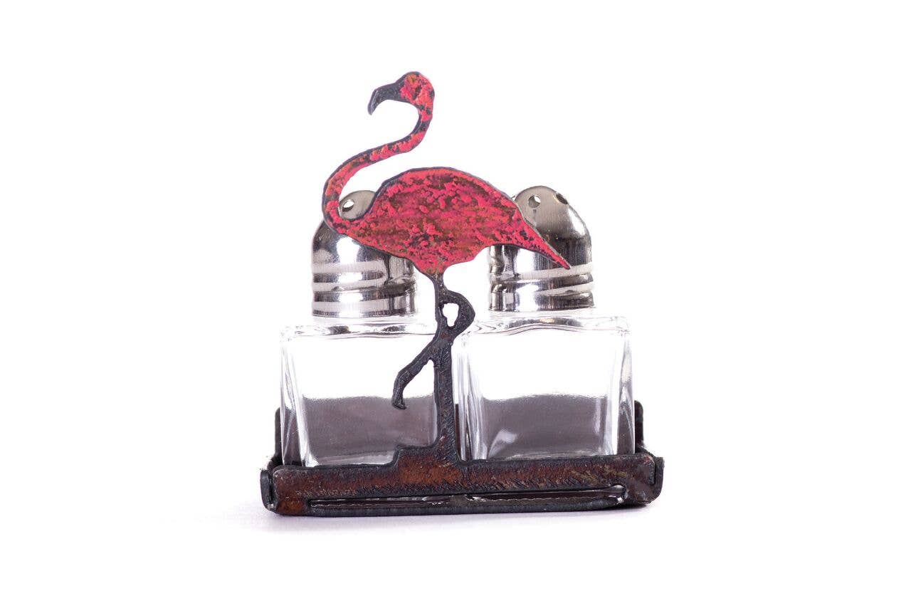 Whimsies – Galheteiro por atacado – Flamingo Salt and Pepper home essentials reciclagem de cozinha2