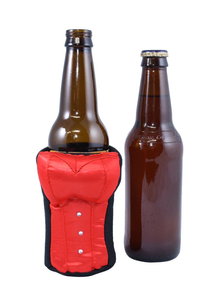 Red Corset Beer Holder for wholesale by Tipsy Totes