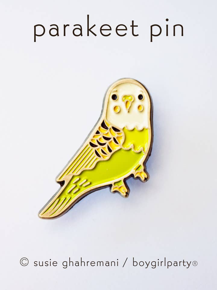 Grøn Budgie Parakit emalje Pin - søde dyr smykker for engroshandel hos Boygirlparty
