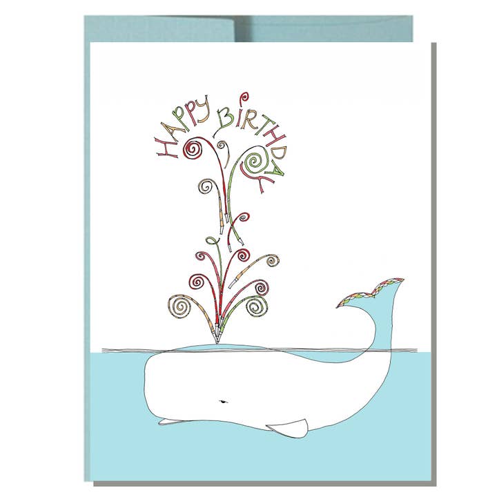 Whale Birthday Card for wholesale by Rachelink Cards & Illustrations