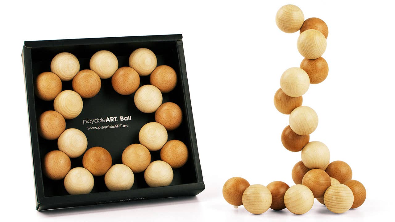 Beyond123 - Wholesale Decorative Tabletop Object - Playable ART Ball - Natural 207