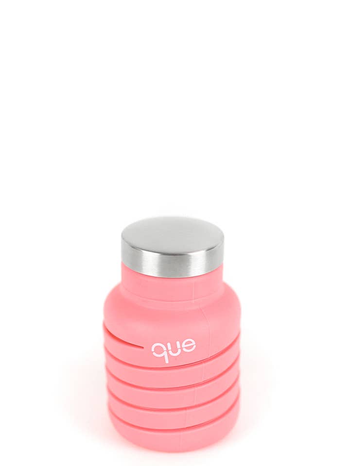 12oz Collapsible Water Bottle - Coral Pink for wholesale by Que Factory