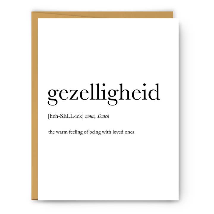 Footnotes – wholesale Everyday greeting card – Gezelligheid Definition - Literary Everyday Card
