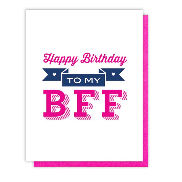 Kiss and Punch - Wholesale Birthday Card - BFF Bestie Birthday Letterpress Card