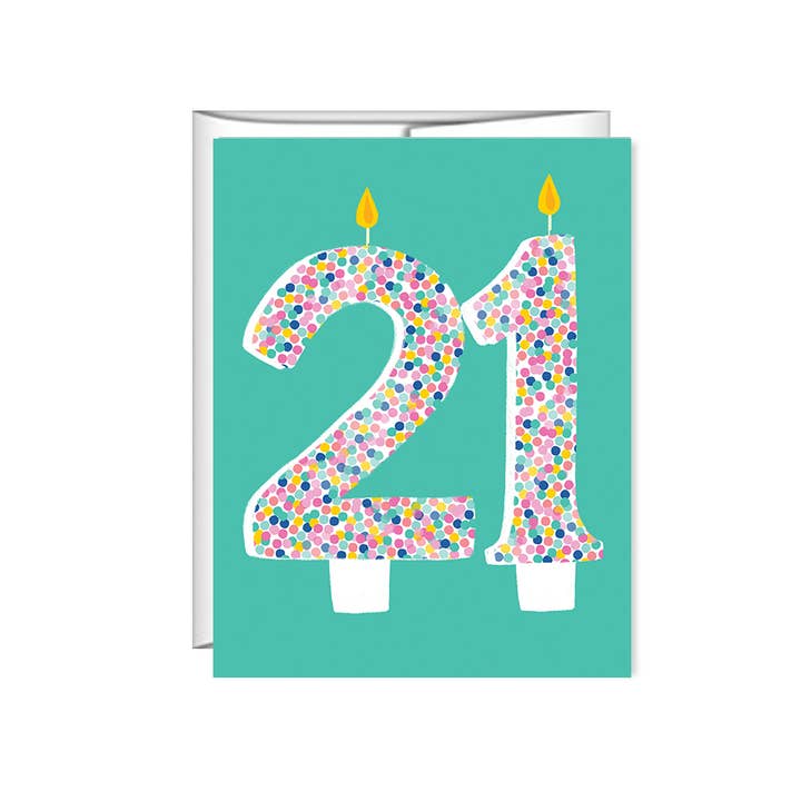 Pen & Paint - Wholesale Verjaardagskaartje - 21e verjaardag, 21 kaarsen, verjaardagskaart, gelukkige verjaardag