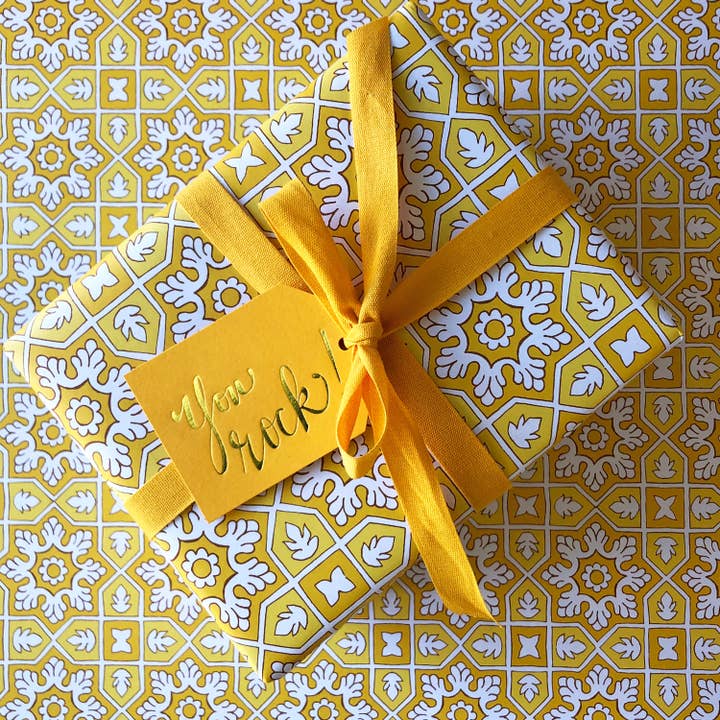 Wild Ink Press - Vente Feuille de papier cadeau - Emballage cadeau de tuiles Pakistan | Feuille simple