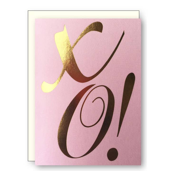 Gold Foil Xo!Enclosure Card for wholesale by J.Falkner Cards