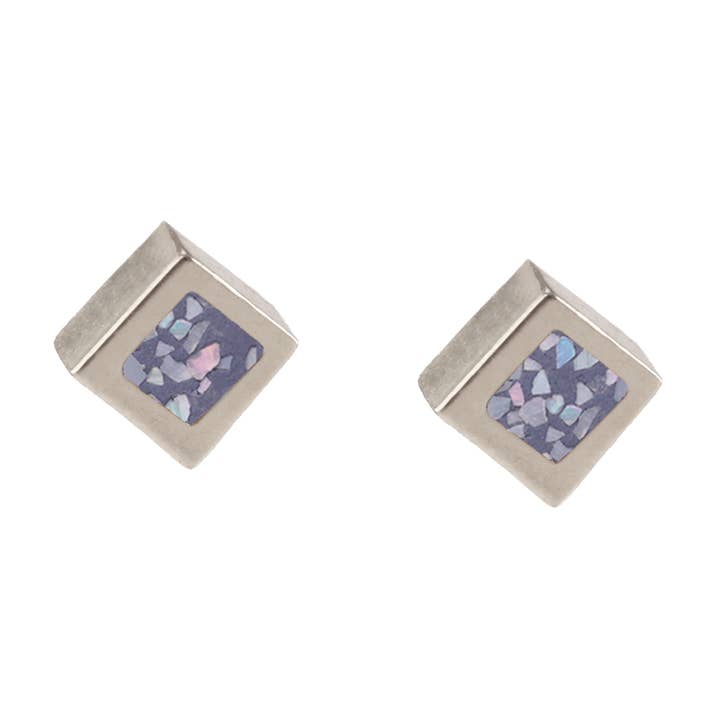 Crushed Demin diamanten oorknopjes voor wholesale door Marionwild Jewelry