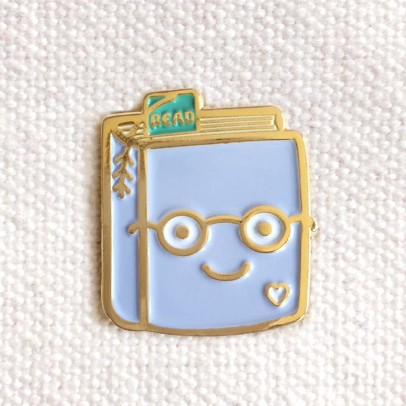 Night Owl Paper Goods - Wholesale Lapel Pin/Button - Book Lover Enamel Pin1