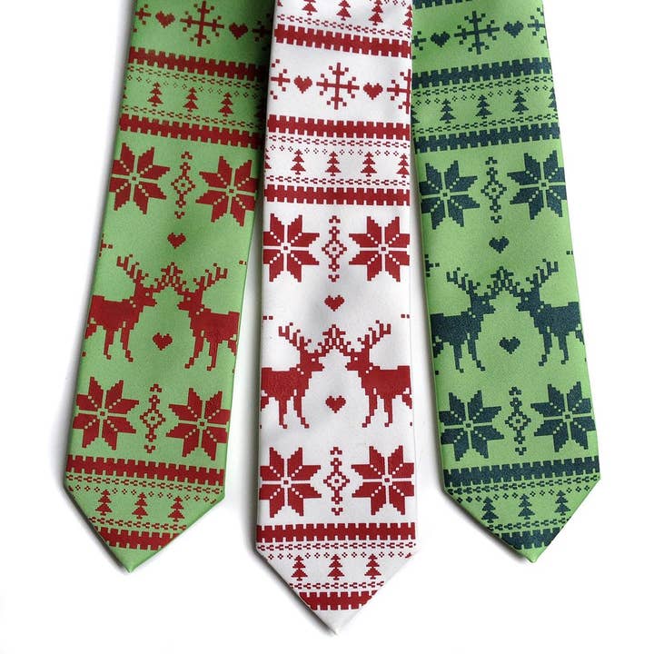 Cyberoptix Tie Lab - Wholesale Necktie - Men's - Christmas Sweater Necktie. Ugly Holiday Sweater Tie.