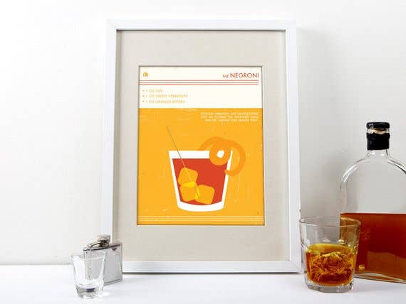The National Anthem - Wholesale Art Print - 5” x 7” Negroni Cocktail Art Print1