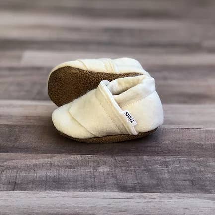 Cream Felt Moccasins for wholesale by Trendy Baby Mocc Shop