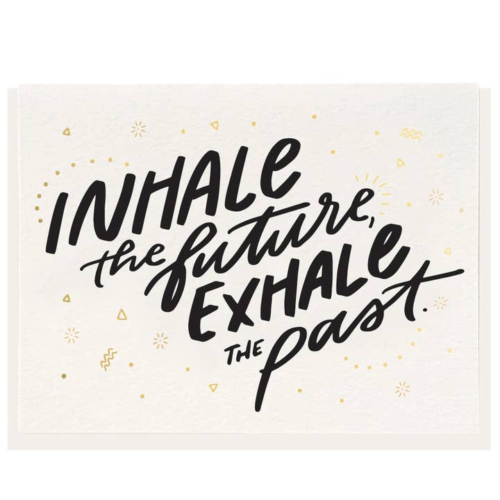 Inhale Exhale - Letterpress nieuwjaarswenskaart voor wholesale door Dahlia Press