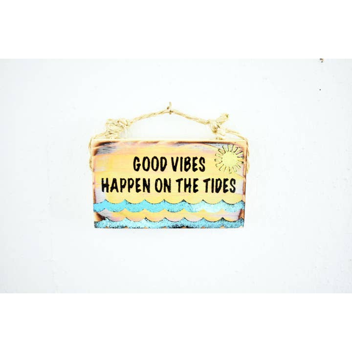 Mahalo Market - Wholesale Sign - Good Vibes Sign l Beach Sign l Surf Decor