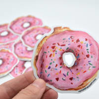 Rachel Alvarez Art - Wholesale Sticker - Strawberry Donut Sticker1