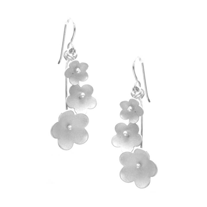 Forget-Me-Not Blossom Trio Drop Earring: GoldFill for wholesale by Susan Harbourt Designs