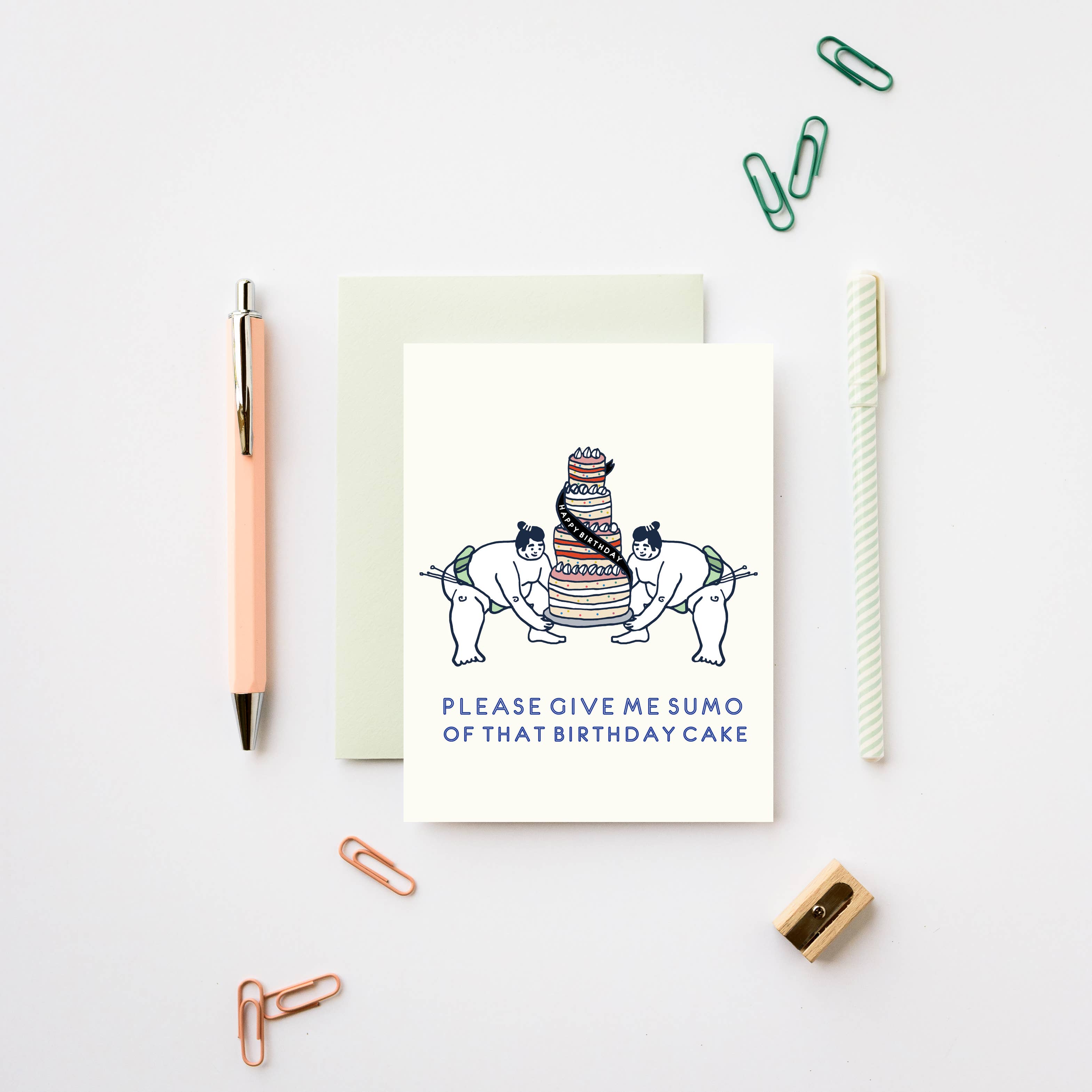 ILOOTPAPERIE – Großhandel Geburtstagskarten –  Gimme Sumo von diesem Geburtstagskuchen feierliche Grußkarte1