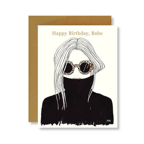 Leopard Shades Fashion Illustration Chic Birthday Card for wholesale by akrDesignStudio