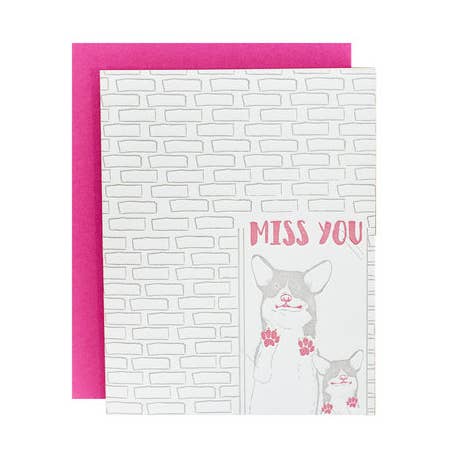 Miss You Corgi for wholesale by Riva Letterpress