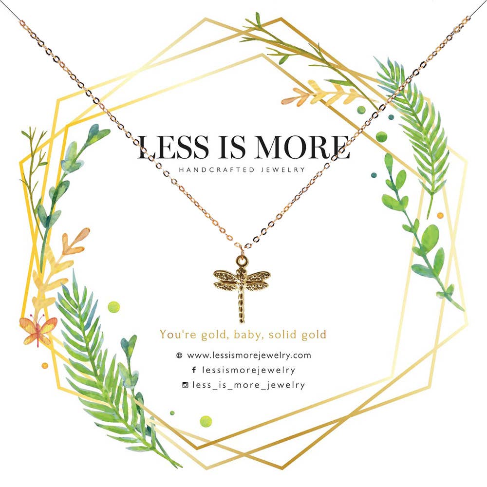 Less is More - Wholesale Pendant/Charm Necklace - Dragonfly Necklace (Gold)2