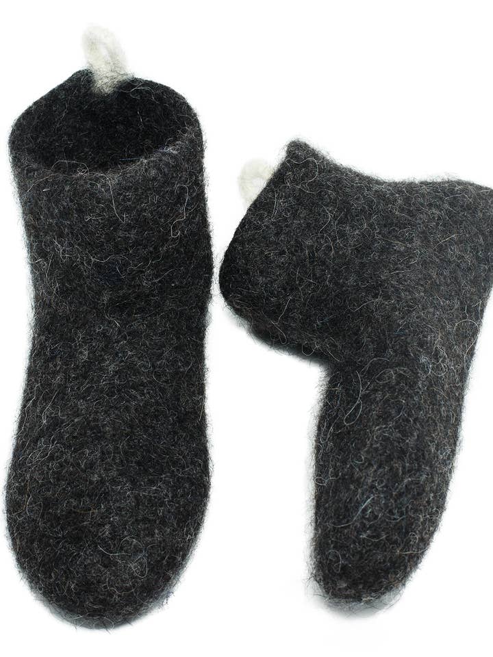 Kosy Home Wool Slipper Socks - Black Lava for wholesale on Faire6