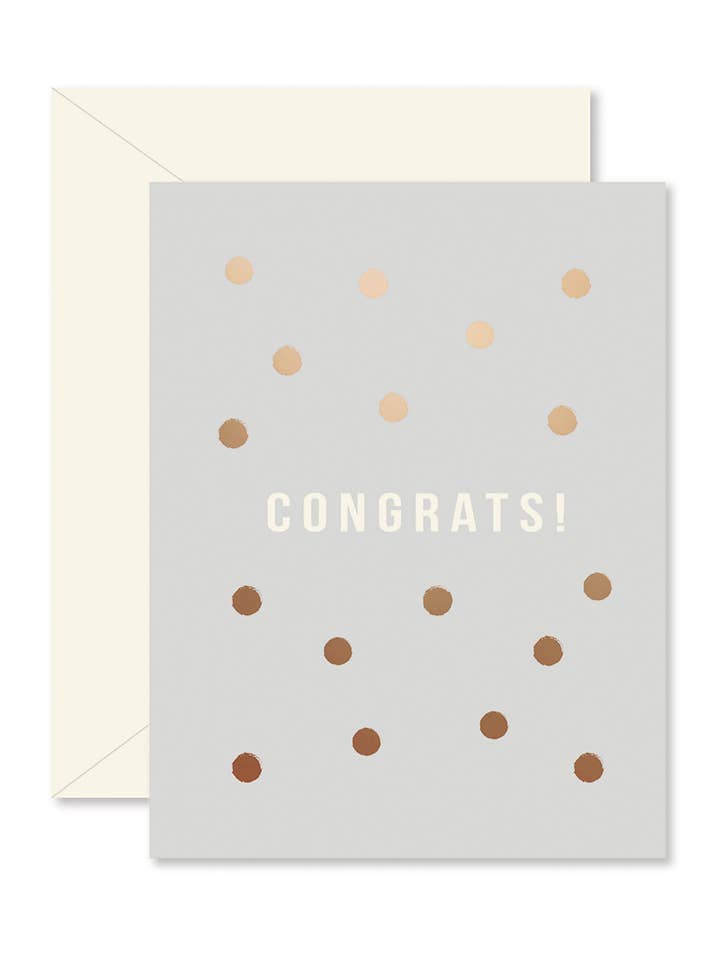 Congrats kobber prikker lykønskningskort for engroshandel hos Ginger P. Designs