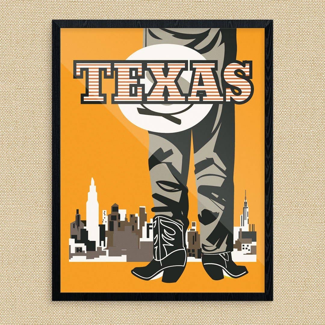 Fridgedoor - Wholesale Art Print - 11'' x 14'' Texas Cowboy Comes to the Big City Print0