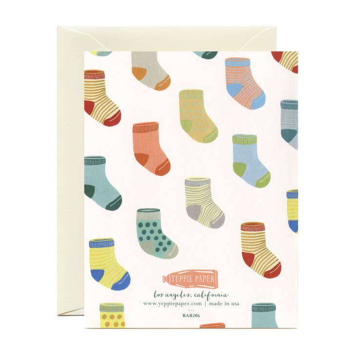 Yeppie Paper - Wholesale Congratulations Card - Baby Socks Baby Shower Congratulations Card