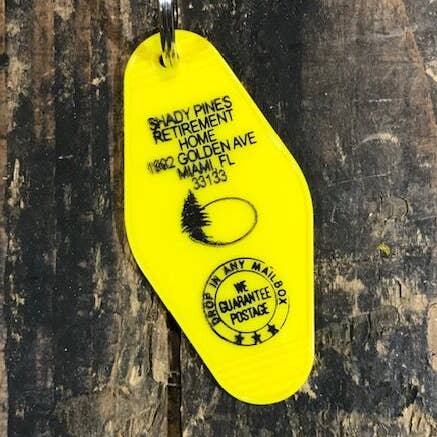 Motel Key Fob - Shady Pines for wholesale by The 3 Sisters Design Co.
