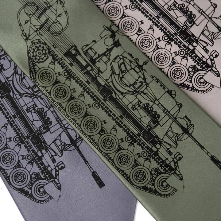 Tanked Microfiber Necktie for wholesale by Cyberoptix Tie Lab