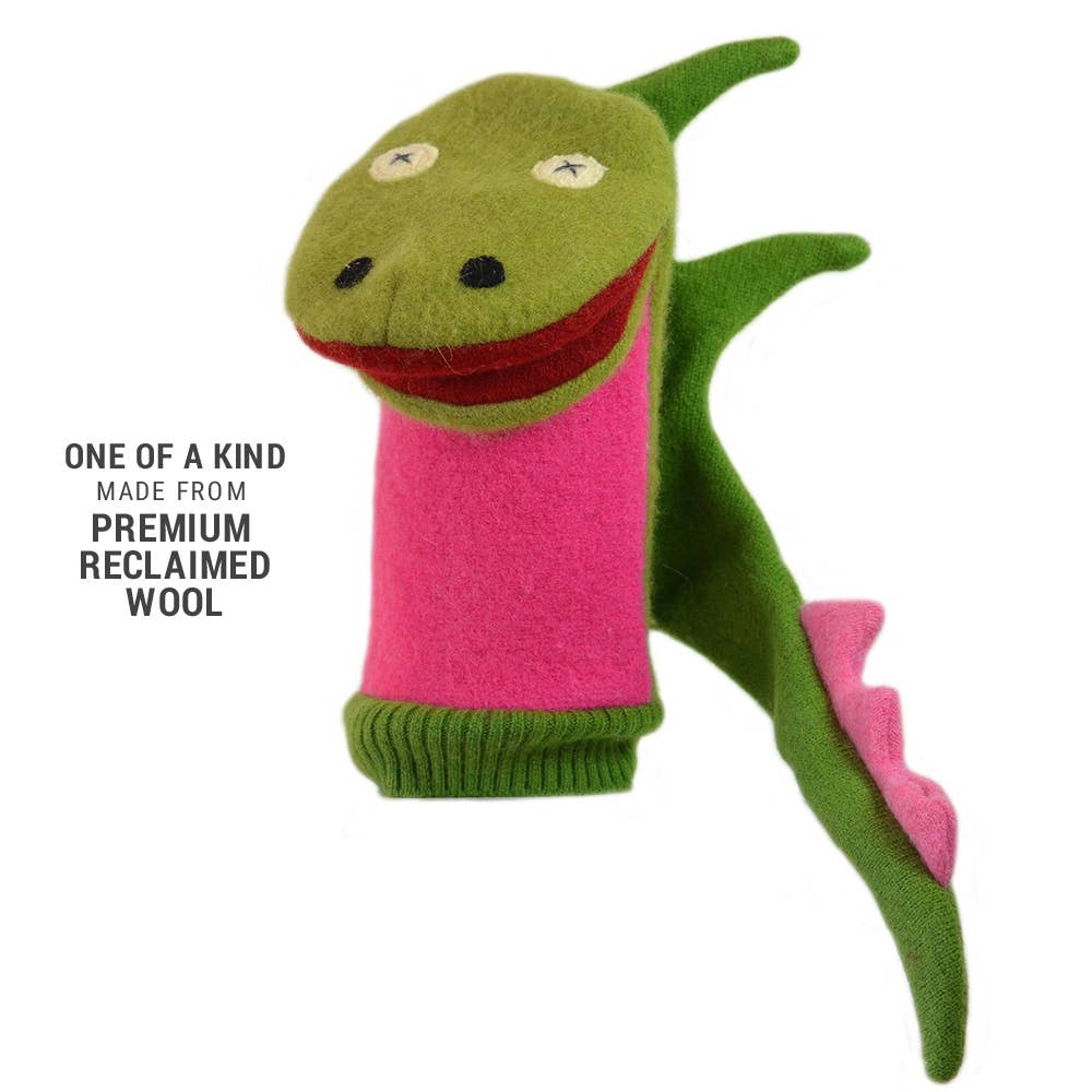 Cate and Levi - Wholesale Puppet - Kids & Baby - Dragon Puppet | Reclaimed Wool1