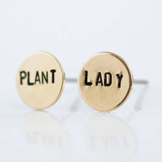 PLANT LADY Earrings, holiday jewelry gifts for wholesale by Grey Theory Mill