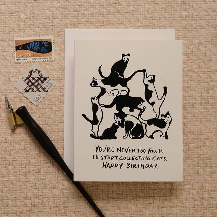 Antiquaria - Wholesale Birthday Card - Cat Tower Birthday Greeting Card