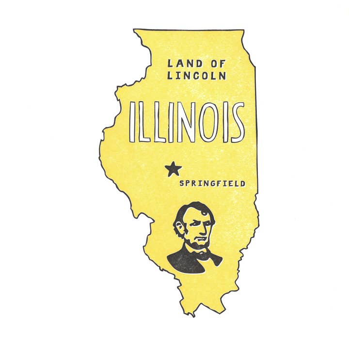 Illinois State Print: Terra di Lincoln per la vendita all'ingrosso da parte di Power and Light Press