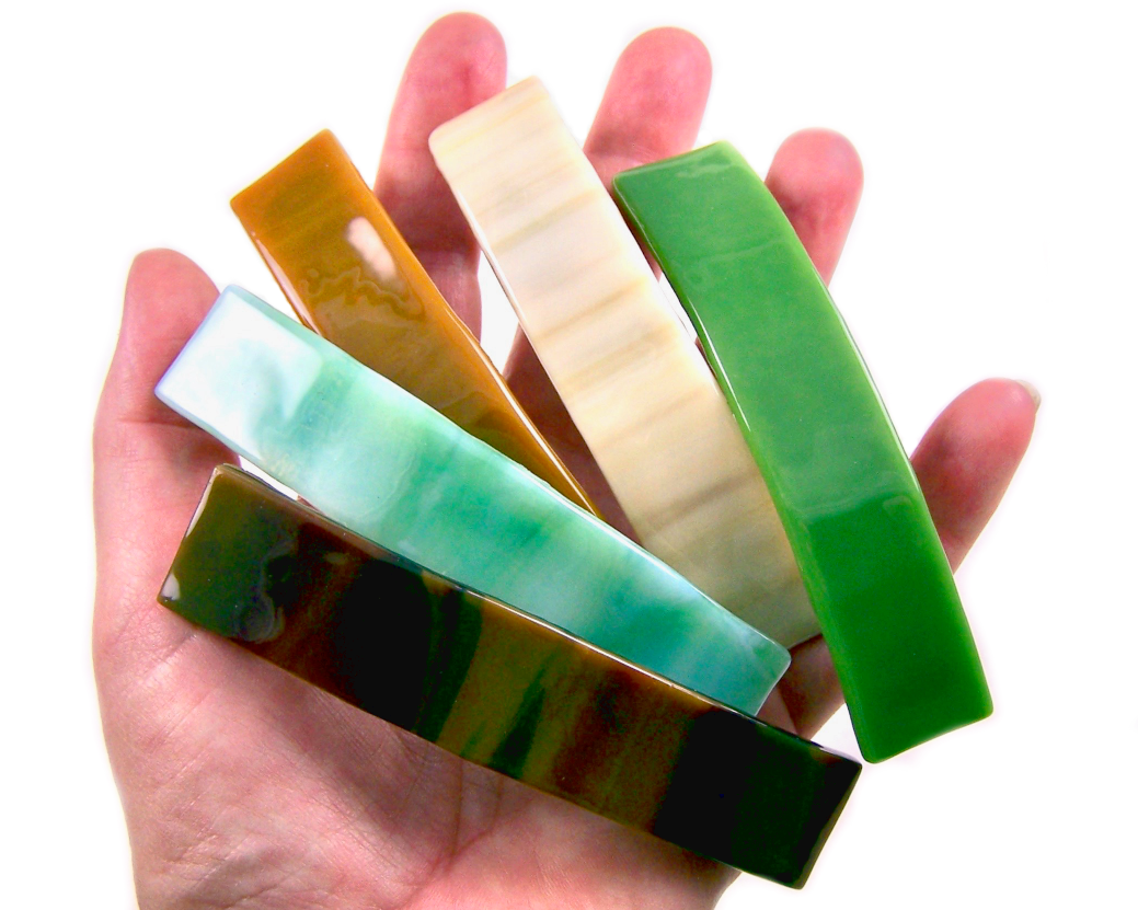 Glass Town USA - Wholesale Barrette - Women's - Barrettes Stained Glass Earth Color Large Size1