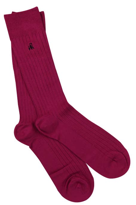Swole Panda - Wholesale Socks - Unisex - Burgundy Bamboo Socks1