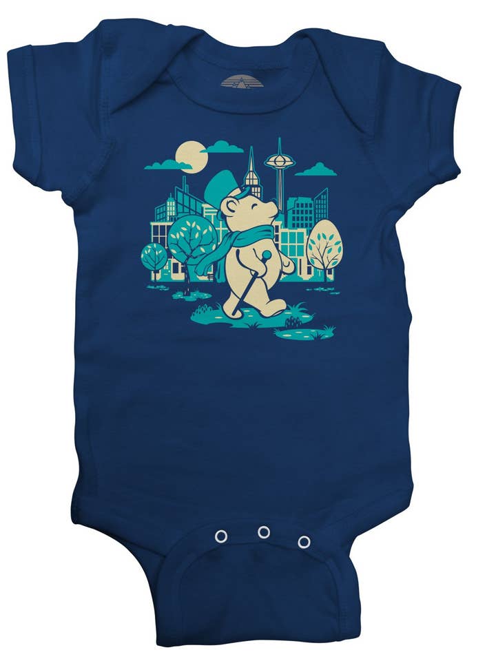 Body pour bébé Bear About Town - Unisexe pour la vente par Boredwalk