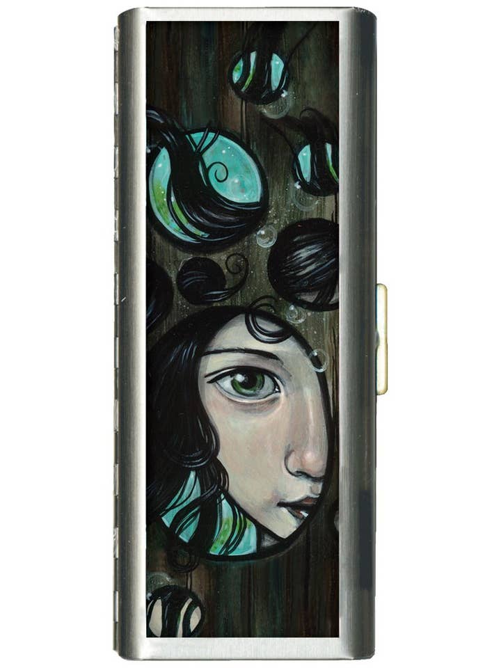 Riddled - Brushed Steel Tampon Case for wholesale by Classic Hardware