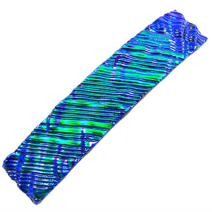 Glass Town USA - Wholesale Barrette - Women's - Barrettes Dichroic Glass Ripple Wavy Texture Large 0r Medium