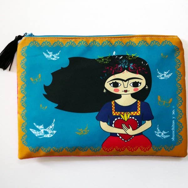 Frida Kahlo cosmetic bag, makeup bag, pencil case for wholesale by Chunchitos