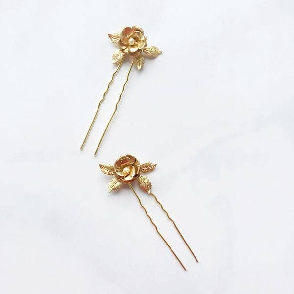 Forcine aperte per capelli con rosa e perla per la vendita all'ingrosso da parte di Acute Designs