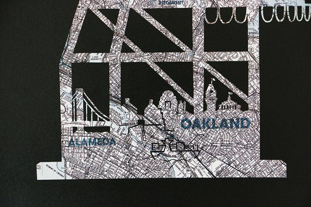 Granny Panty Designs - Wholesale Art Print - Paper Crane Print - Oakland East Bay Map - Shipping Crane4
