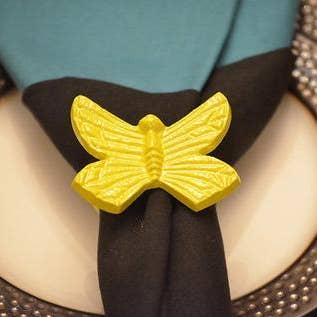 Yellow Butterfly Napkin Rings - Set of 4 for wholesale by Vibhsa