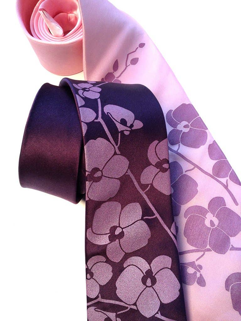 Cyberoptix Tie Lab - Wholesale Necktie - Men's - Orchid Flower Necktie0