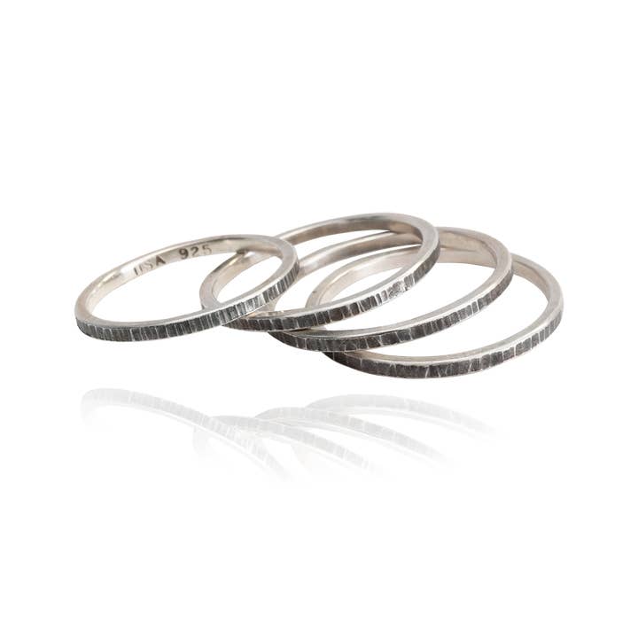 Hammered Thin Stacking Ring | Sterling Silver for wholesale by DMG Designs