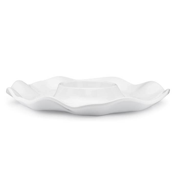 Q Squared - Wholesale Platter - Ruffle 16" Chip & Dip Platter